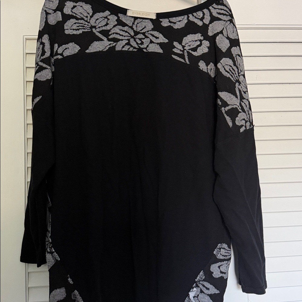 Black and Gray Floral Sweater
